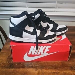 Nike Black and White Dunk High Sneakers